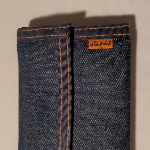 1970 Vintage LeVI'S Denim Trifold Unisex Wallet Dark Blue EUC - Picture 2 of 14